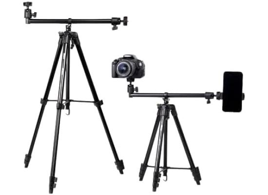 Jmary KP-2207 Multi-Functional Professional Tripod Stand with Camera Phone Holder - Black